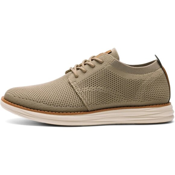 ⚡Bruno Marc Men Khaki Knit Flex Mesh Oxfords Lace-Up Lightweight Casual Sneakers - Picture 3 of 7